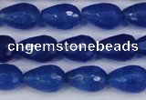 CCN3783 15.5 inches 8*12mm faceted teardrop candy jade beads