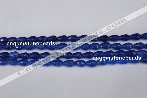 CCN3783 15.5 inches 8*12mm faceted teardrop candy jade beads