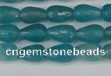 CCN3785 15.5 inches 8*12mm faceted teardrop candy jade beads