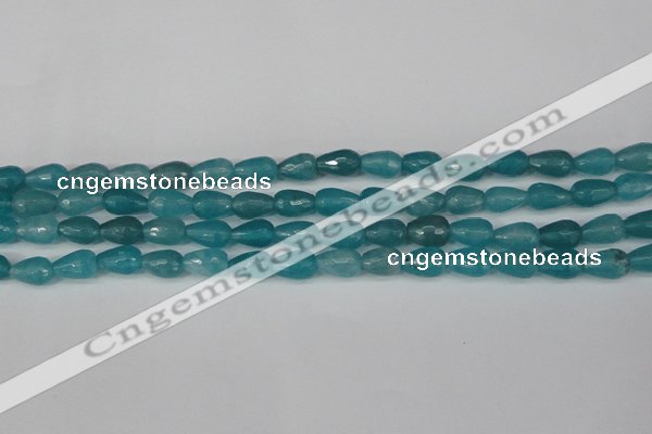 CCN3785 15.5 inches 8*12mm faceted teardrop candy jade beads