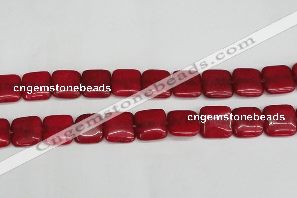 CCN3804 15.5 inches 20*20mm square candy jade beads wholesale