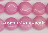 CCN3818 15.5 inches 14mm flat round candy jade beads wholesale