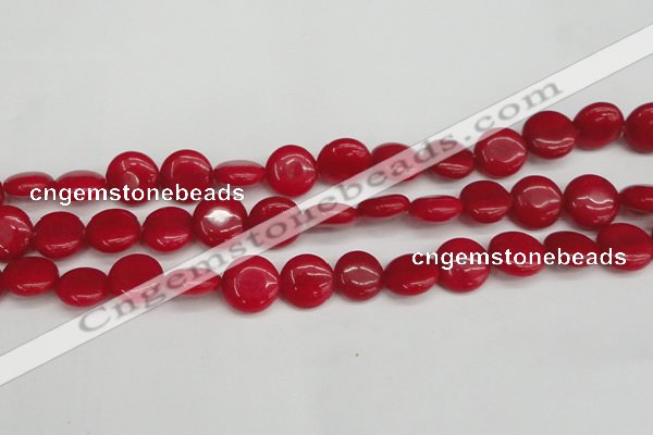 CCN3820 15.5 inches 14mm flat round candy jade beads wholesale