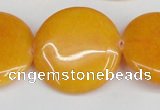 CCN3840 15.5 inches 30mm flat round candy jade beads wholesale