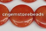 CCN3841 15.5 inches 30mm flat round candy jade beads wholesale