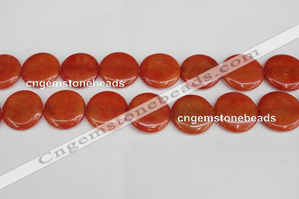 CCN3841 15.5 inches 30mm flat round candy jade beads wholesale