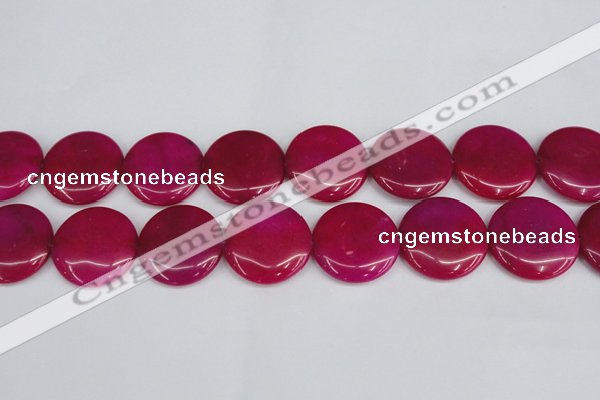 CCN3842 15.5 inches 30mm flat round candy jade beads wholesale