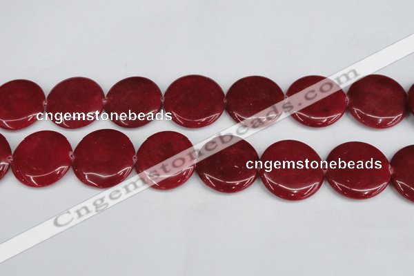 CCN3843 15.5 inches 30mm flat round candy jade beads wholesale