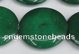 CCN3846 15.5 inches 30mm flat round candy jade beads wholesale