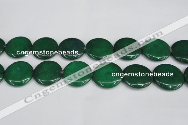 CCN3846 15.5 inches 30mm flat round candy jade beads wholesale