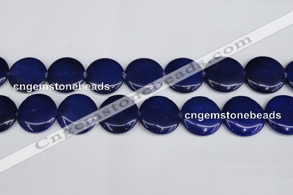 CCN3847 15.5 inches 30mm flat round candy jade beads wholesale