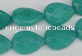 CCN385 15.5 inches 15*20mm faceted flat teardrop candy jade beads