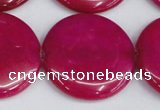 CCN3852 15.5 inches 35mm flat round candy jade beads wholesale