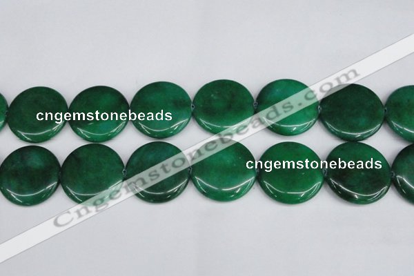 CCN3857 15.5 inches 35mm flat round candy jade beads wholesale