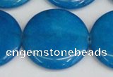 CCN3858 15.5 inches 35mm flat round candy jade beads wholesale