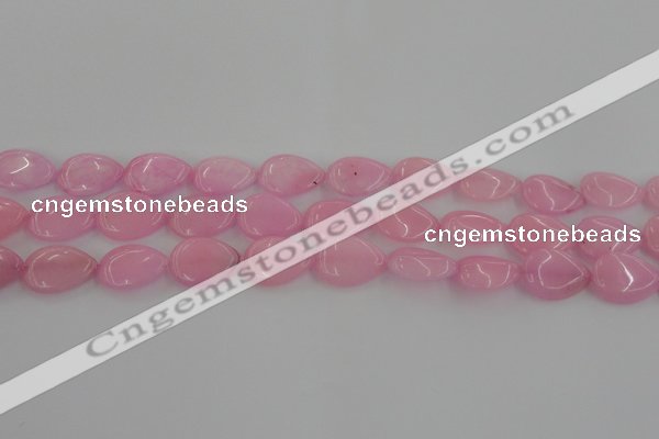 CCN3860 15.5 inches 13*18mm flat teardrop candy jade beads