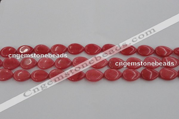 CCN3861 15.5 inches 13*18mm flat teardrop candy jade beads