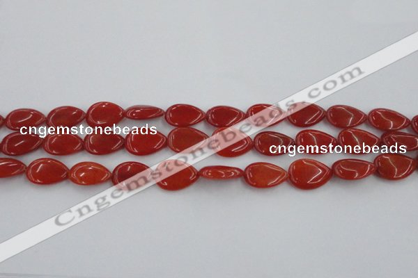 CCN3863 15.5 inches 13*18mm flat teardrop candy jade beads