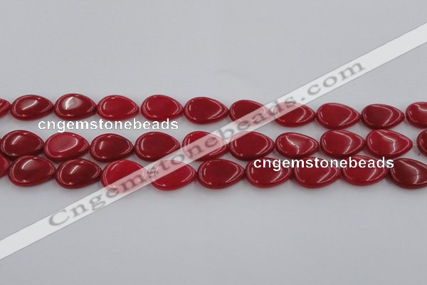 CCN3864 15.5 inches 13*18mm flat teardrop candy jade beads