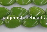 CCN3868 15.5 inches 13*18mm flat teardrop candy jade beads