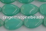 CCN3870 15.5 inches 13*18mm flat teardrop candy jade beads