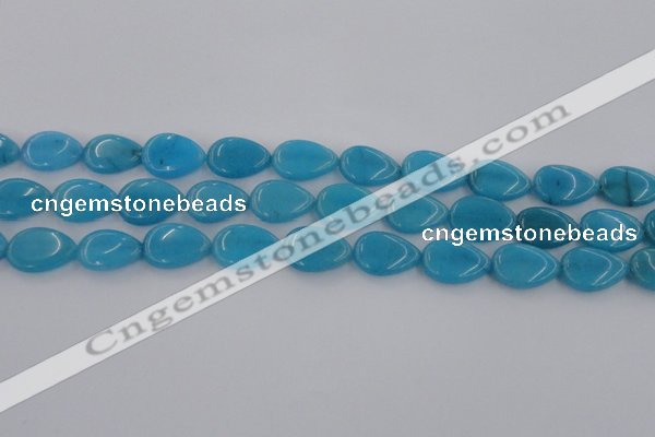 CCN3871 15.5 inches 13*18mm flat teardrop candy jade beads