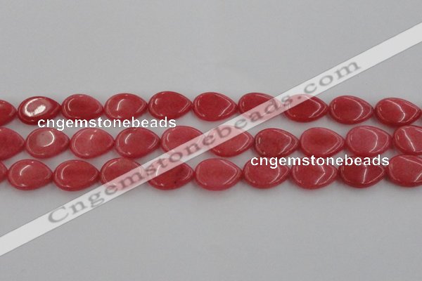 CCN3876 15.5 inches 15*20mm flat teardrop candy jade beads