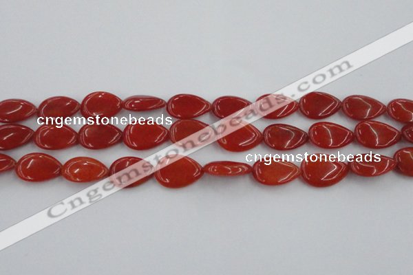 CCN3878 15.5 inches 15*20mm flat teardrop candy jade beads