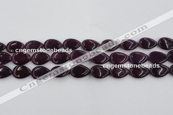 CCN3881 15.5 inches 15*20mm flat teardrop candy jade beads