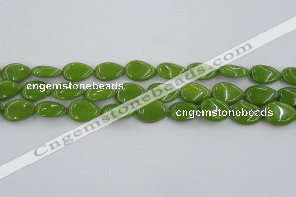 CCN3883 15.5 inches 15*20mm flat teardrop candy jade beads