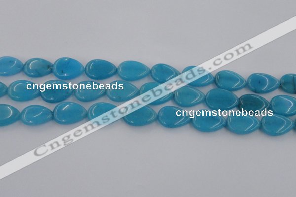 CCN3886 15.5 inches 15*20mm flat teardrop candy jade beads