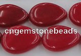 CCN3894 15.5 inches 18*25mm flat teardrop candy jade beads