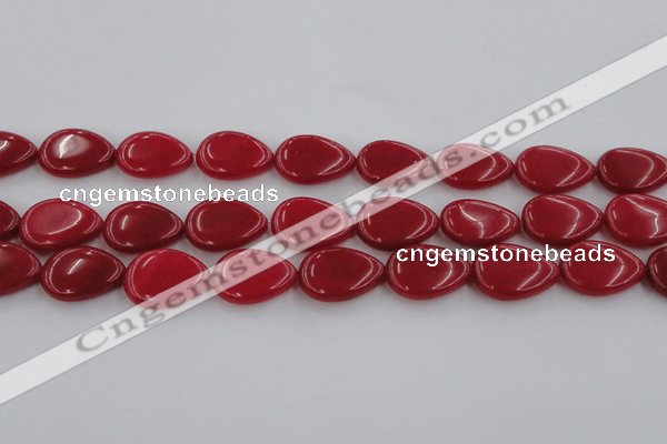 CCN3894 15.5 inches 18*25mm flat teardrop candy jade beads