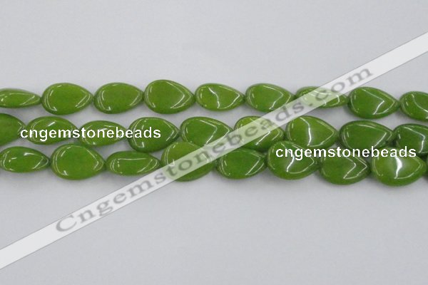 CCN3898 15.5 inches 18*25mm flat teardrop candy jade beads