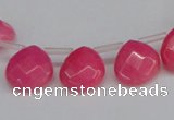 CCN3914 Top-drilled 13*13mm briolette candy jade beads wholesale