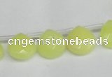 CCN3917 Top-drilled 13*13mm briolette candy jade beads wholesale