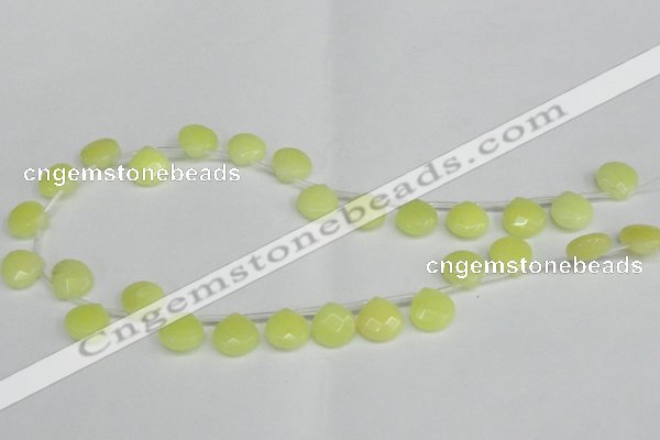 CCN3917 Top-drilled 13*13mm briolette candy jade beads wholesale