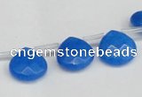 CCN3920 Top-drilled 13*13mm briolette candy jade beads wholesale