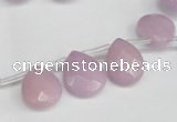 CCN3926 Top-drilled 12*15mm briolette candy jade beads wholesale