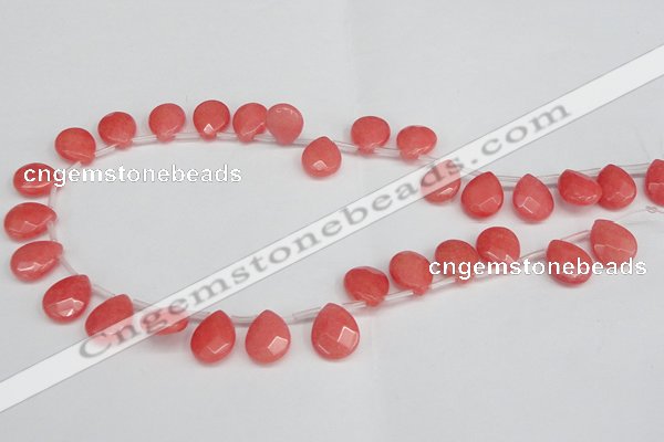 CCN3928 Top-drilled 12*15mm briolette candy jade beads wholesale