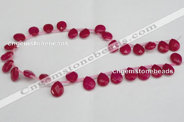 CCN3930 Top-drilled 12*15mm briolette candy jade beads wholesale