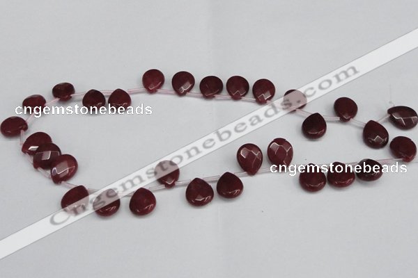 CCN3931 Top-drilled 12*15mm briolette candy jade beads wholesale