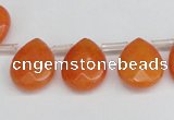 CCN3932 Top-drilled 12*15mm briolette candy jade beads wholesale