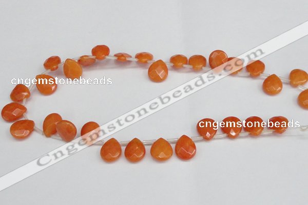 CCN3932 Top-drilled 12*15mm briolette candy jade beads wholesale