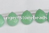 CCN3935 Top-drilled 12*15mm briolette candy jade beads wholesale