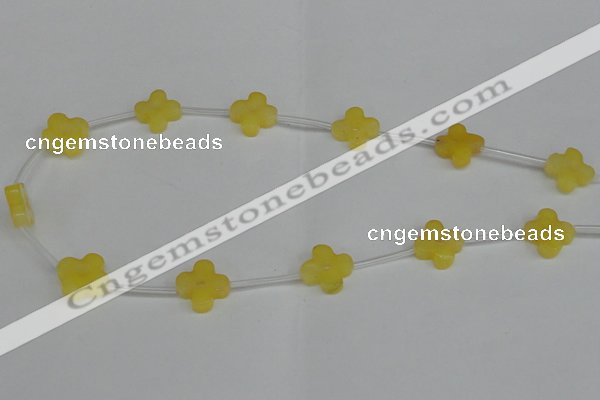 CCN3946 15.5 inches 15mm carved flower candy jade beads wholesale