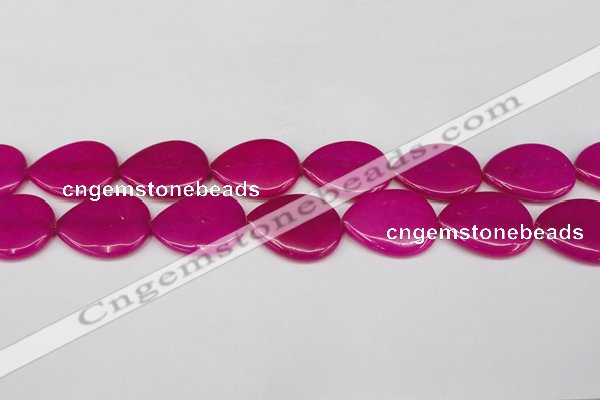 CCN3973 15.5 inches 30*40mm flat teardrop candy jade beads