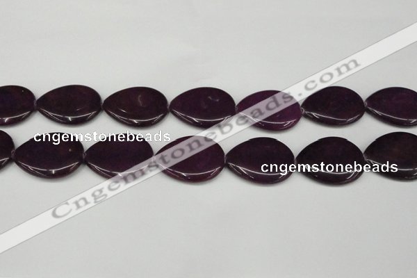 CCN3976 15.5 inches 30*40mm flat teardrop candy jade beads