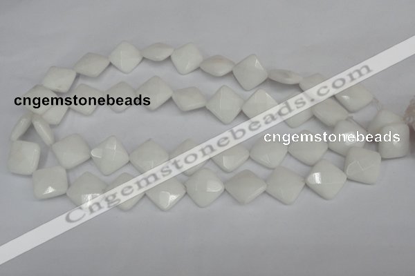 CCN400 15.5 inches 15*15mm faceted diamond candy jade beads