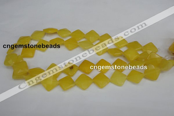 CCN401 15.5 inches 15*15mm faceted diamond candy jade beads
